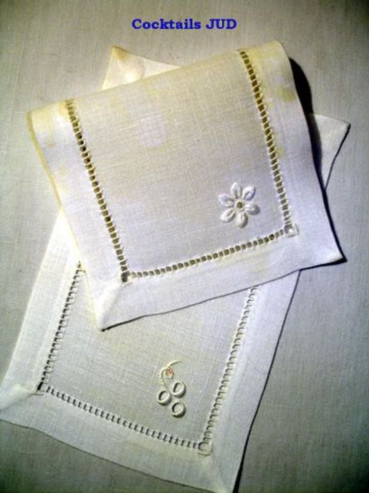 Table linen - COCKTAIL NAPKINS - LINHO DO CASTELO - LIN DE CHATEAU