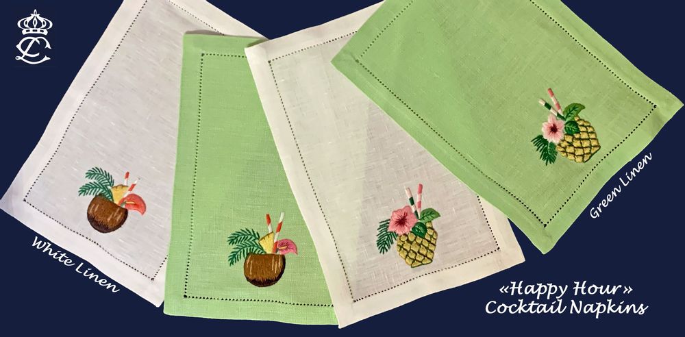 Table linen - COCKTAIL NAPKINS - LINHO DO CASTELO - LIN DE CHATEAU