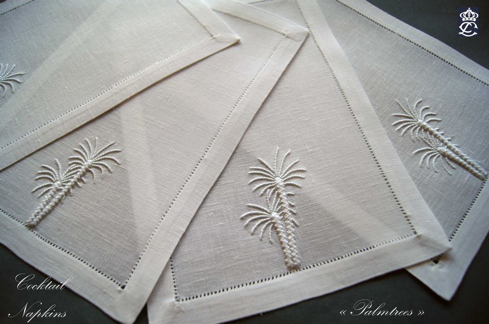 Table linen - COCKTAIL NAPKINS - LINHO DO CASTELO - LIN DE CHATEAU