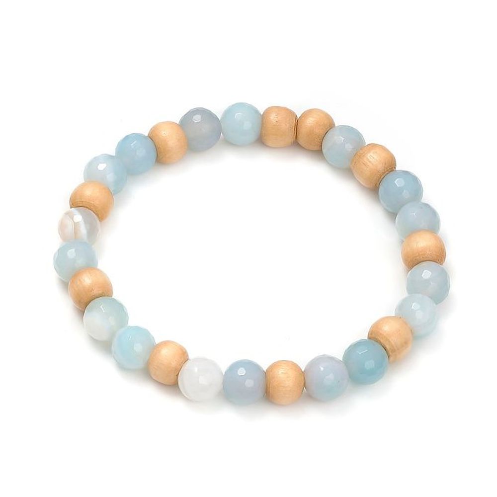 Bijoux - Bracelet élastique pierre naturelle et bois - COCOONME