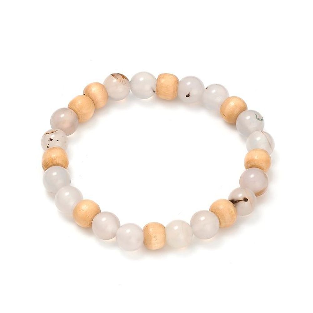 Bijoux - Bracelet élastique pierre naturelle et bois - COCOONME