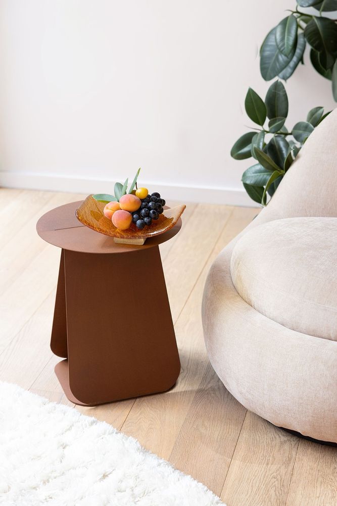 Tables basses - Table d'appoint ronde symétrique YOUMY - Acier corten - MADEMOISELLE JO.