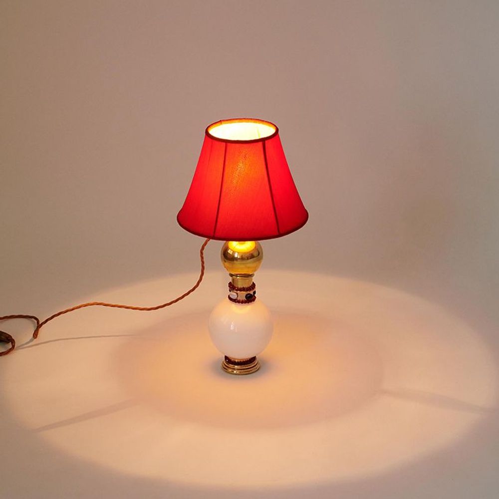 Lampes de table - Lampe de bureau vintage en laiton rouge - MARINA BLANCA