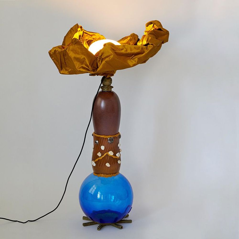 Art glass - Giant Earth Coloured Flower - MARINA BLANCA