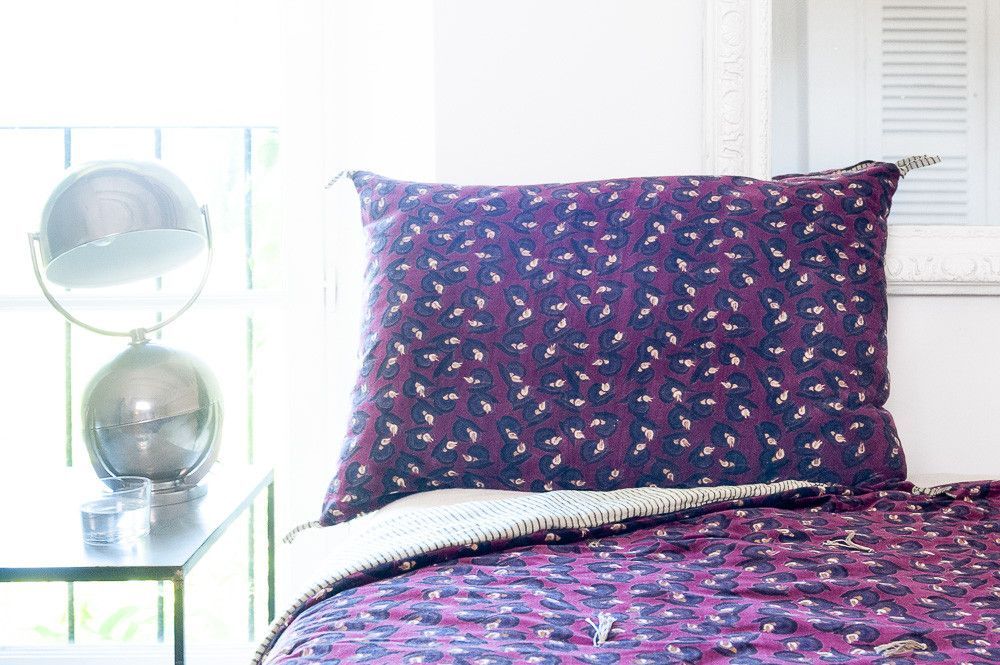 Homewear - Art Deco Pillow Case 50X75 Cm Bordeaux - EN FIL D'INDIENNE...