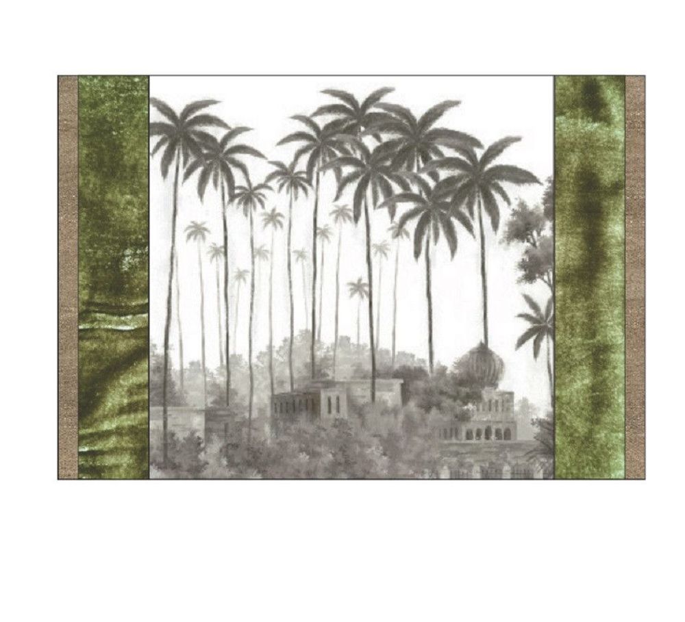 Coussins textile - BADALPUR Housse de coussin en lin imprimé monochrome gris Ananbo 40x55 cm Avocat - EN FIL D'INDIENNE...