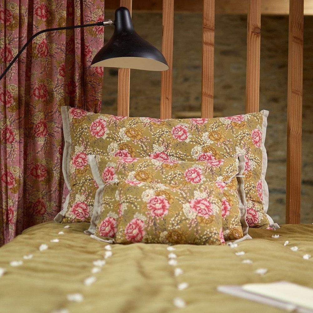 Coussins textile - BLOOM Housse de coussin 25x35 cm OLIVE - EN FIL D'INDIENNE...