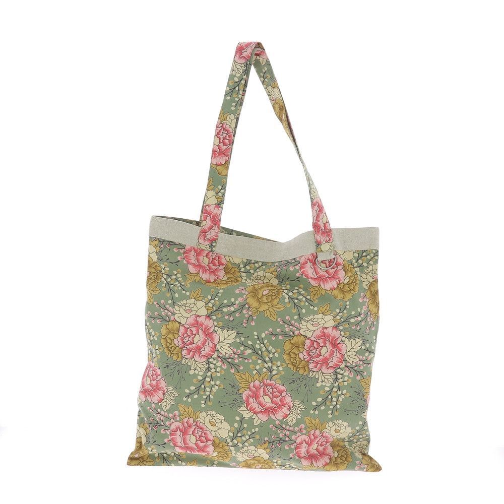 Coussins textile - BLOOM Tote Bag 38x40 cm CELADON - EN FIL D'INDIENNE...