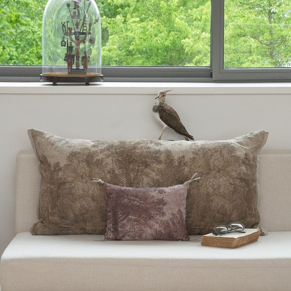 Fabric cushions - Campagne Housse De Coussin Imprim E Ananbo 25X35 Cm Campagne Violet - EN FIL D'INDIENNE...