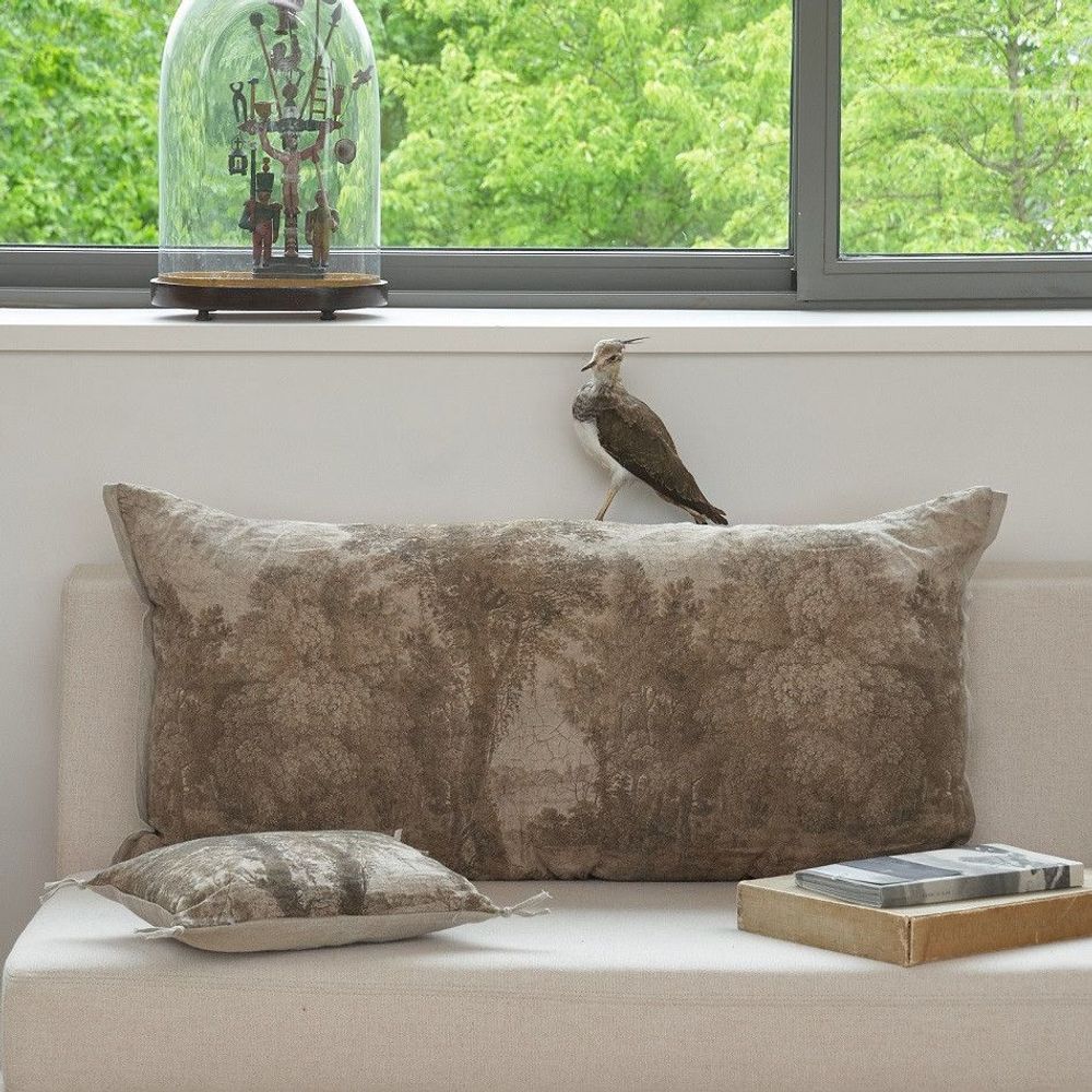 Coussins textile - CAMPAGNE Housse de coussin imprimé Ananbô 50X100 cm GRISAILLE - EN FIL D'INDIENNE...