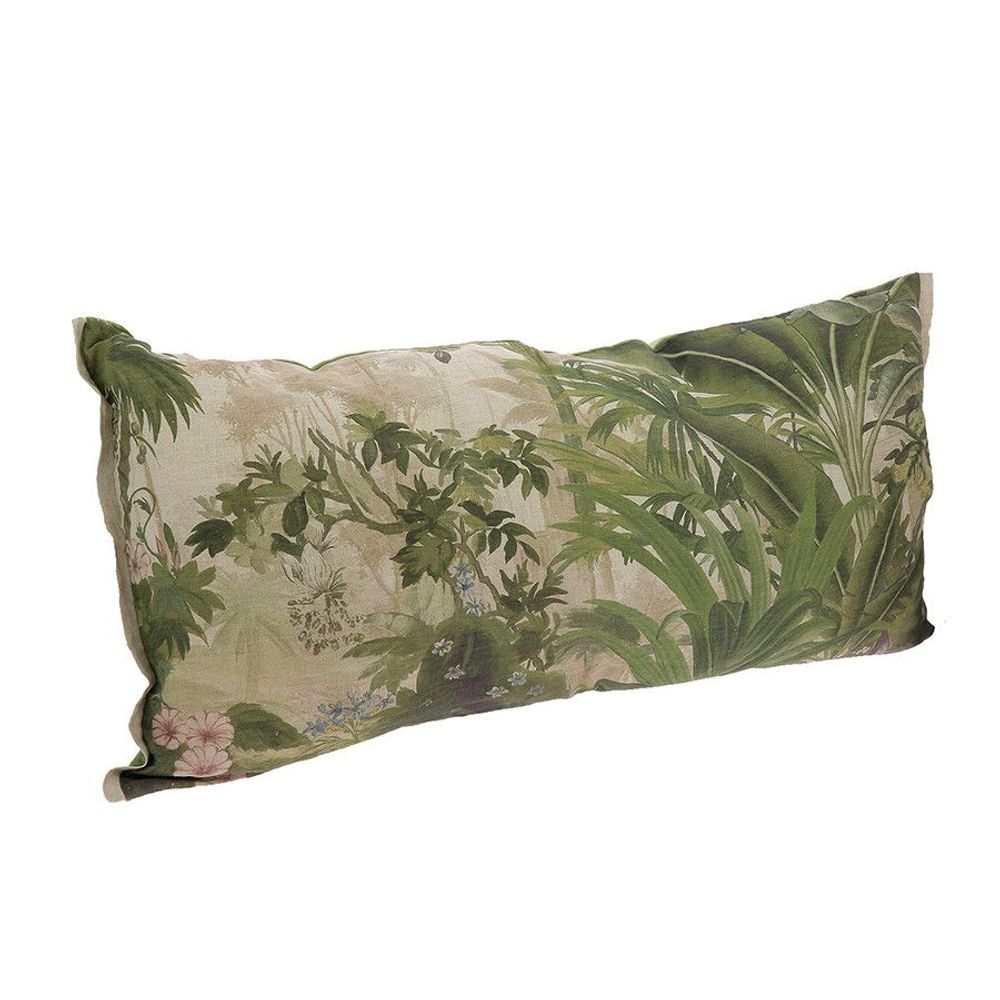 Coussins textile - COCHIN Housse de coussin en lin imprimé multicolore Ananbo 50X100 cm - AVOCAT - EN FIL D'INDIENNE...
