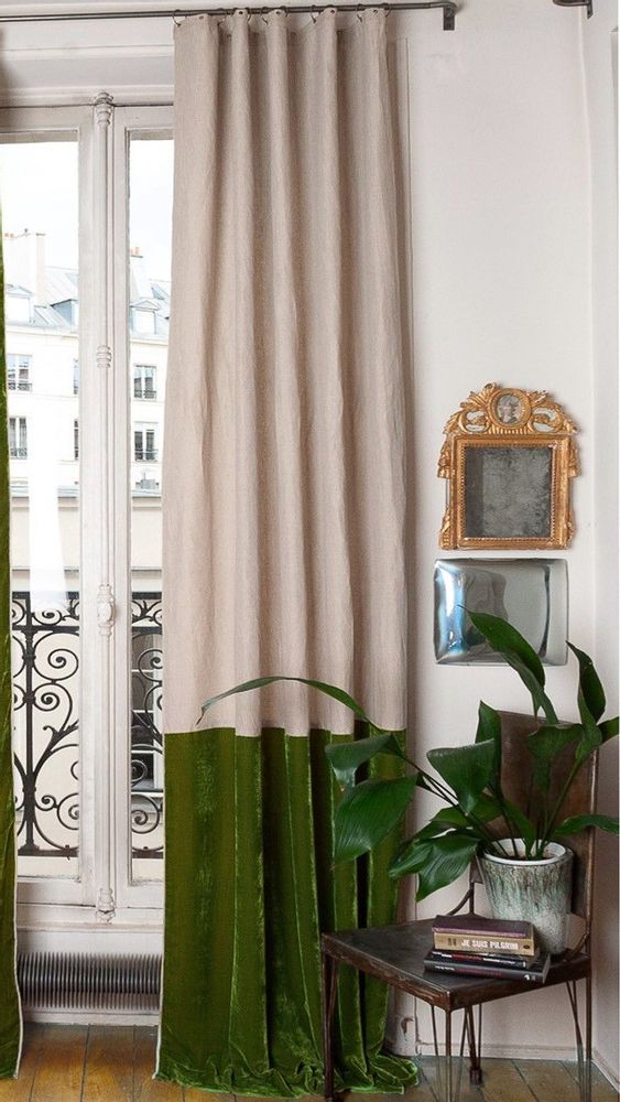 Rideaux et voilages - FORTUNA DUO Rideau 140x300 cm FORTUNA AVOCAT - EN FIL D'INDIENNE...