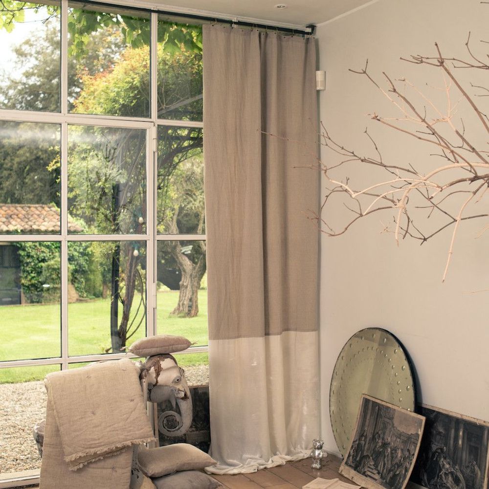 Rideaux et voilages - FORTUNA DUO Rideau 140x300 cm FORTUNA PERLE - EN FIL D'INDIENNE...