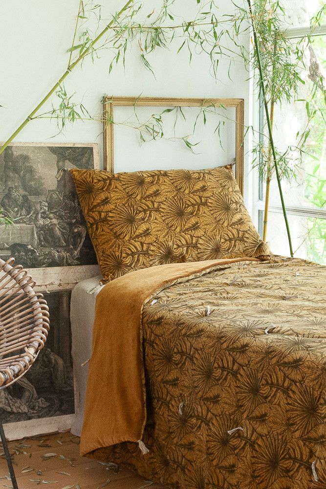 Bed linens - GOA Quilt 140x220 cm CURRY - EN FIL D'INDIENNE...