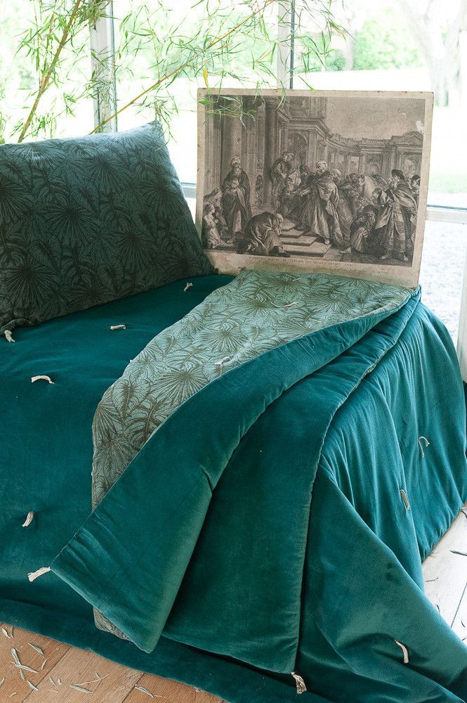 Linge de lit - GOA Bout de lit 90x200 cm CELADON - EN FIL D'INDIENNE...