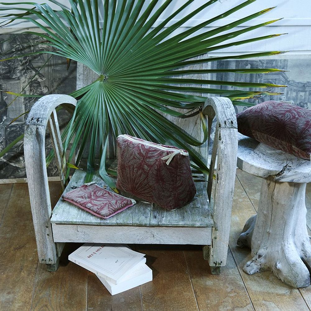 Fabric cushions - Goa Set Of 2 Clutch And Toilet Bags Goa Rubis - EN FIL D'INDIENNE...