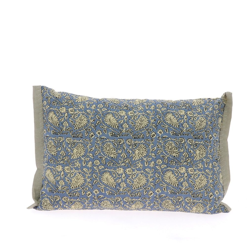 Curtains and window coverings - Indienne Cushion Cover 35X50 Cm Indienne Denim - EN FIL D'INDIENNE...