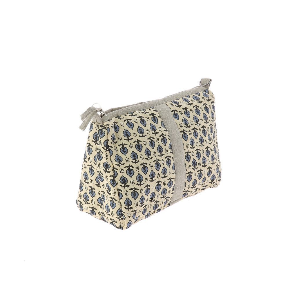 Coussins textile - INDIENNE Trousse de toilette 18X26X12 cm INDIENNE DENIM SEMIS - EN FIL D'INDIENNE...
