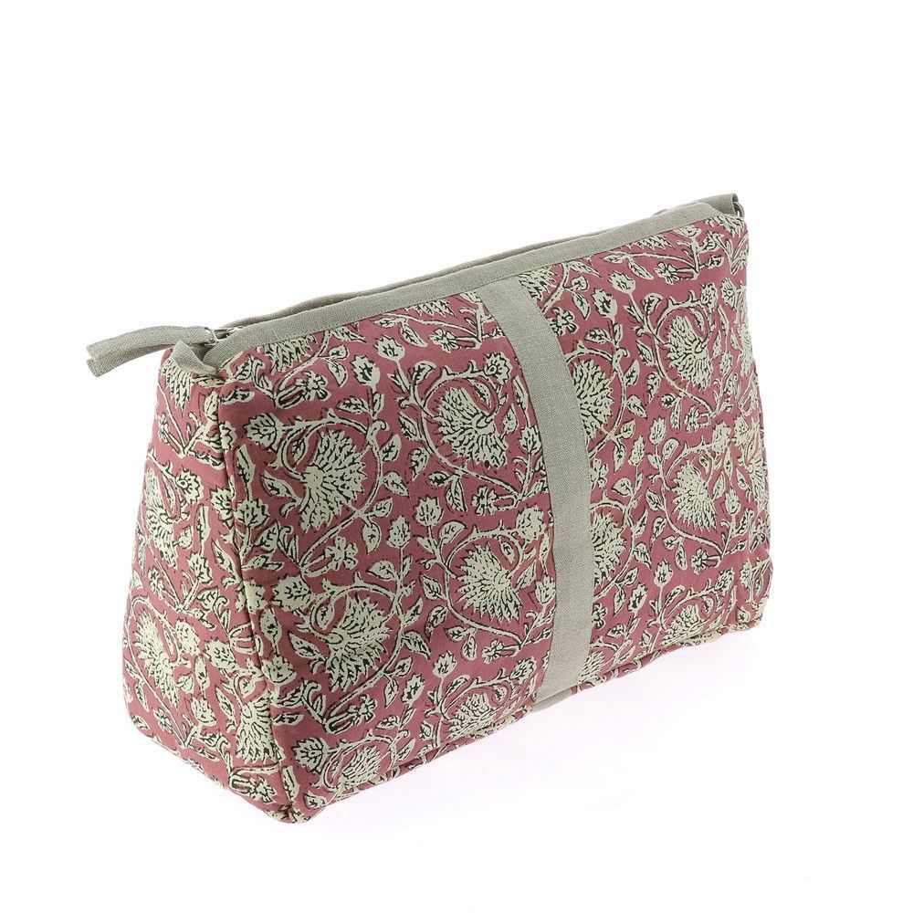 Coussins textile - INDIENNE Trousse de toilette XL 34X22X15 cm INDIENNE TERRACOTTA - EN FIL D'INDIENNE...