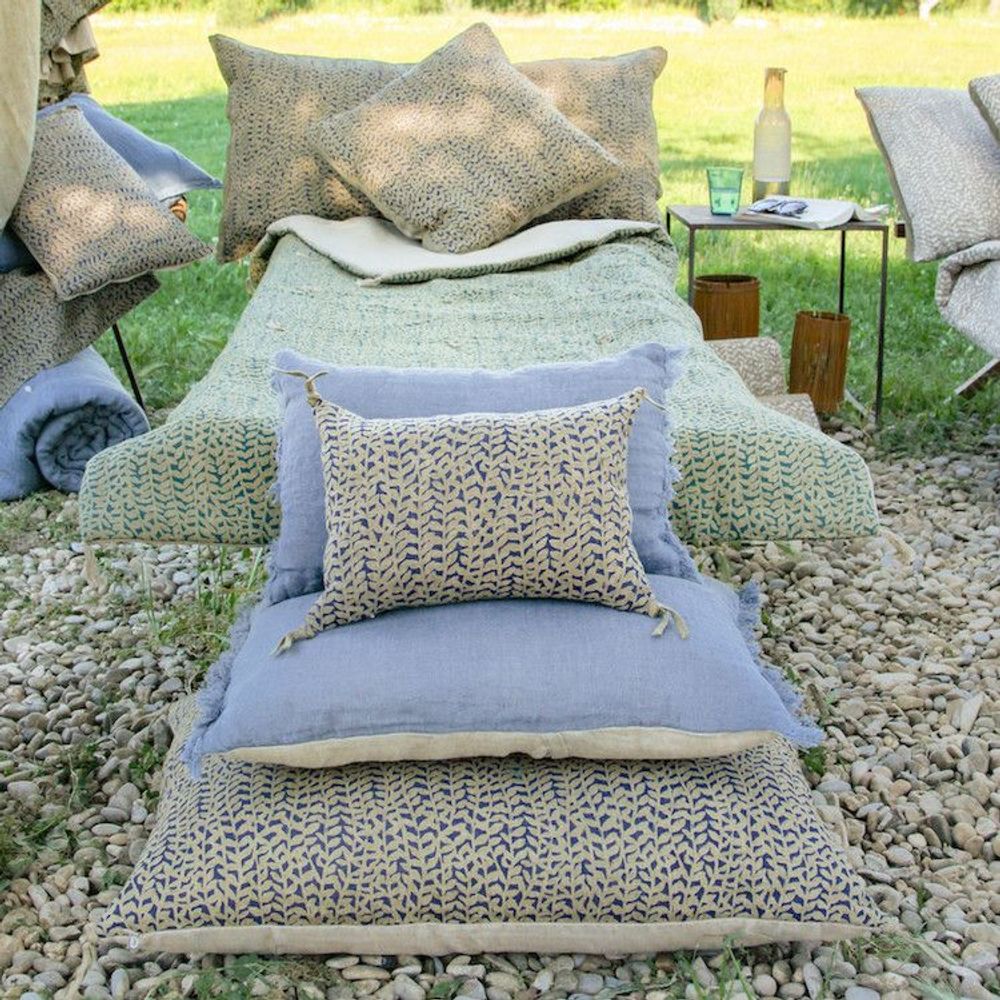 Coussins textile - LIERRE Housse de coussin 25x35 cm - EN FIL D'INDIENNE...