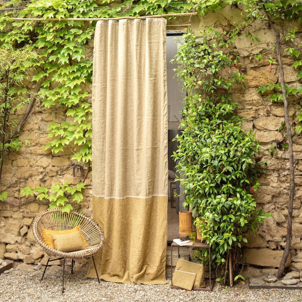 Rideaux et voilages - LIERRE Rideau Duo 140x300 cm LIERRE TABAC - EN FIL D'INDIENNE...