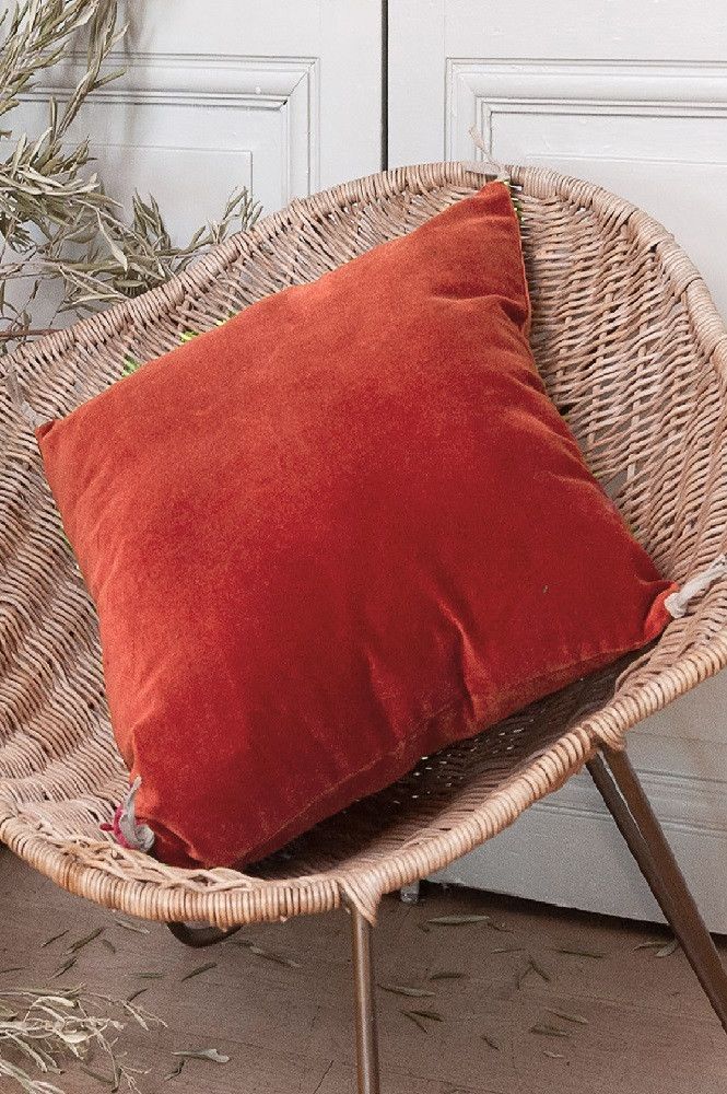 Coussins textile - LYRIC Housse de Coussin 45x45 cm LYRIC TERRACOTTA - EN FIL D'INDIENNE...