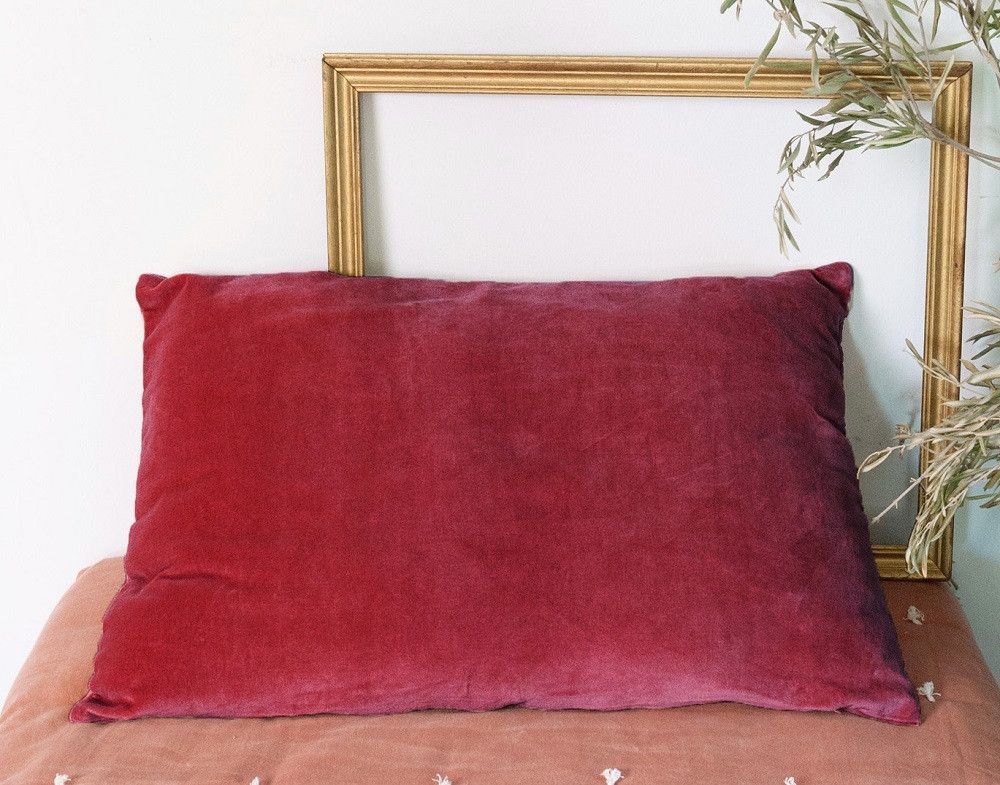 Coussins textile - LYRIC Housse de coussin 50x75 cm TERRE ROUGE - EN FIL D'INDIENNE...