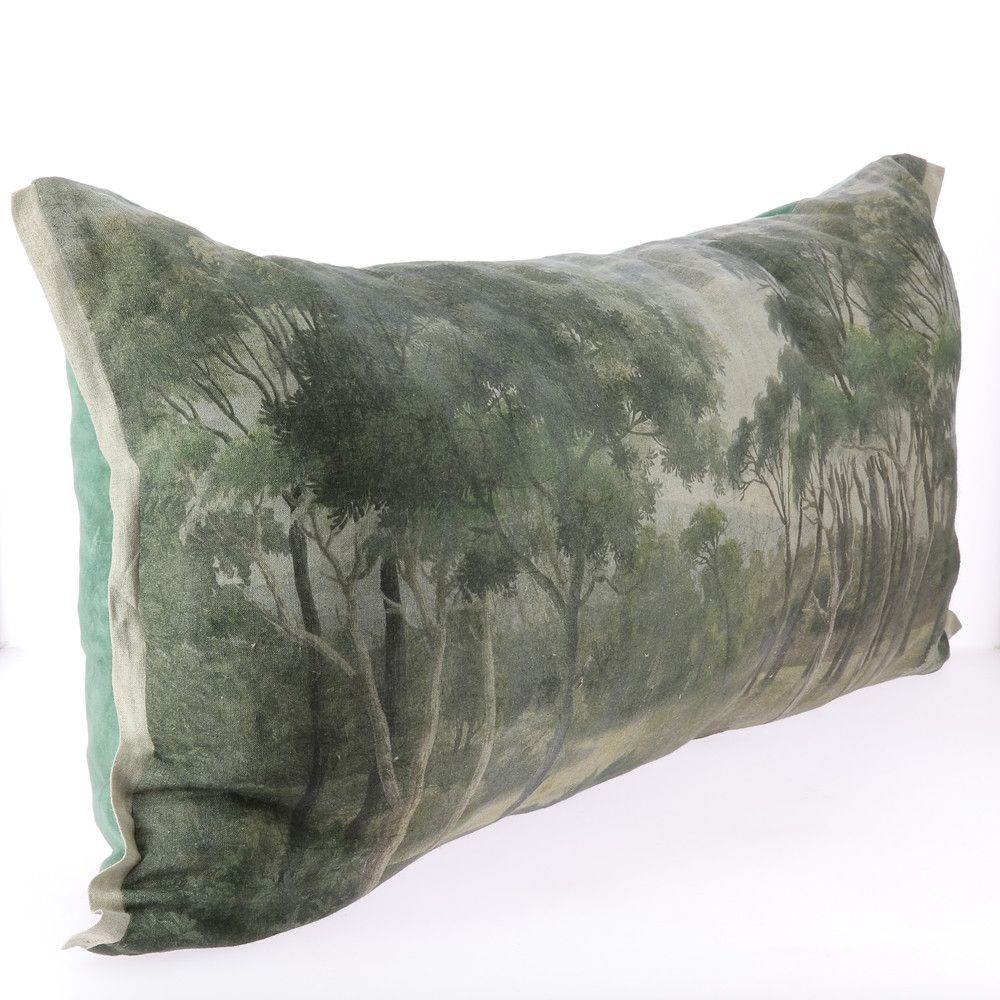 Rideaux et voilages - MANOSQUE Housse de coussin 50x100 cm imprimé Ananbô CELADON - EN FIL D'INDIENNE...