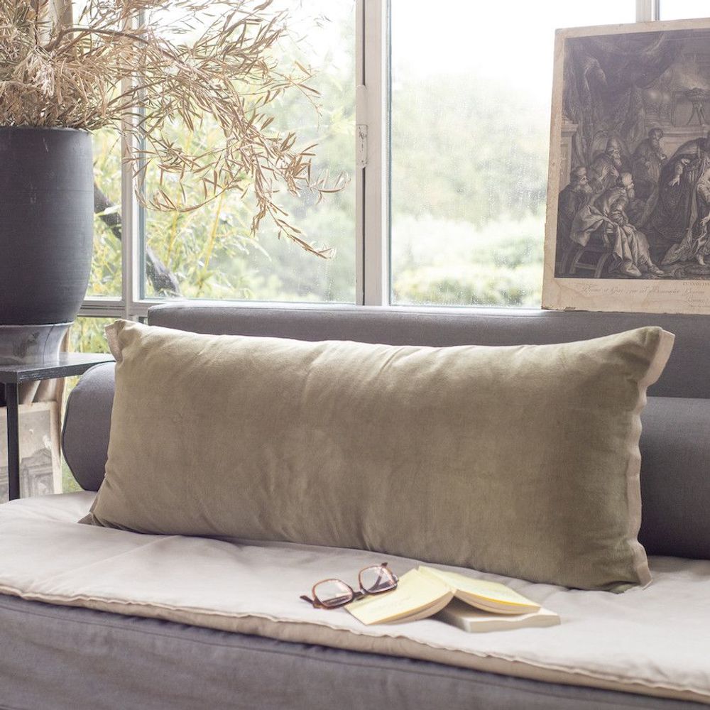 Fabric cushions - Medicis Cushion Cover 45X100 Cm Medicis Mousse - EN FIL D'INDIENNE...