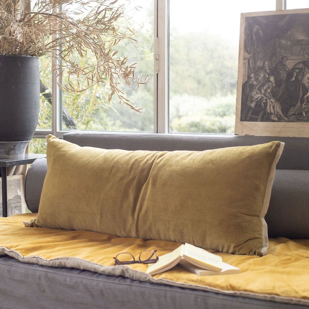 Coussins textile - MEDICIS coussin 45x100cm housse MEDICIS OLIVE - EN FIL D'INDIENNE...