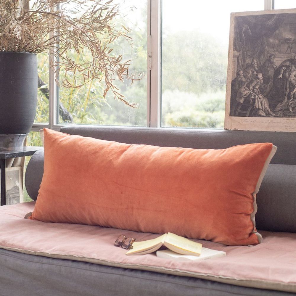 Coussins textile - MEDICIS coussin 45x100cm housse MEDICIS ORANGE - EN FIL D'INDIENNE...