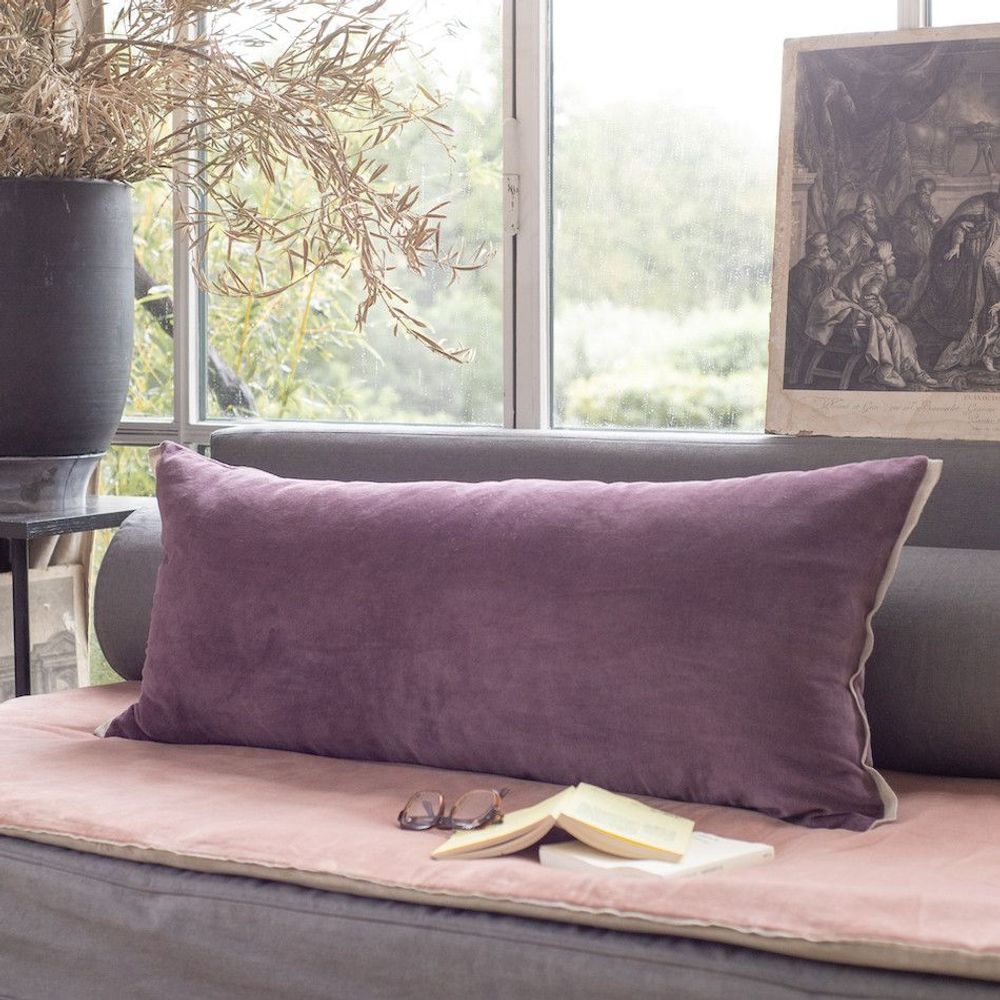 Coussins textile - MEDICIS coussin 45x100cm housse MEDICIS VIOLETTE - EN FIL D'INDIENNE...
