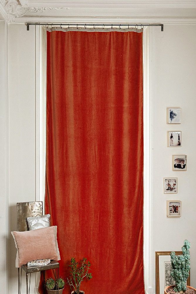 Rideaux et voilages - MEDICIS rideau occultant en velours de coton 130x280cm AMBRE - EN FIL D'INDIENNE...