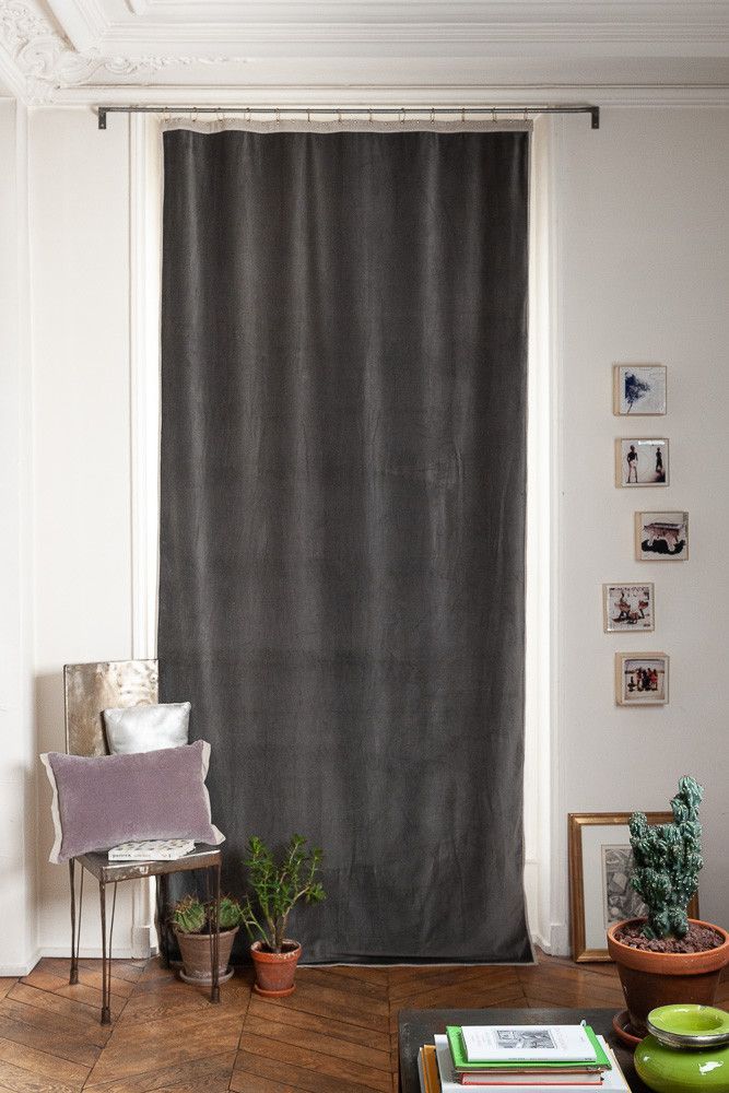 Curtains and window coverings - MEDICIS curtain 130x280cm MEDICIS ANTHRACITE - EN FIL D'INDIENNE...