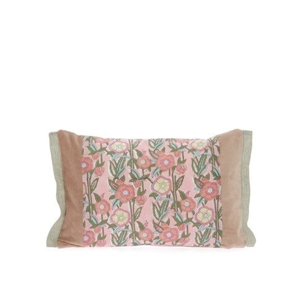Coussins textile - PENSEE VELOURS Housse de coussin 30x45 cm PENSEES VELOURS POUDRE - EN FIL D'INDIENNE...