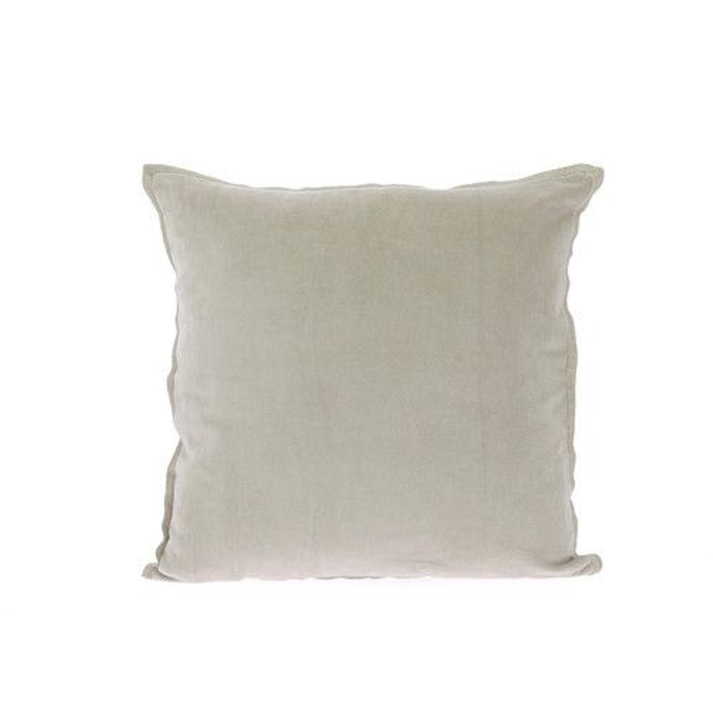 Fabric cushions - Pensee Velvet Cushion Cover 45X45 Cm Pensees Velours Beige - EN FIL D'INDIENNE...