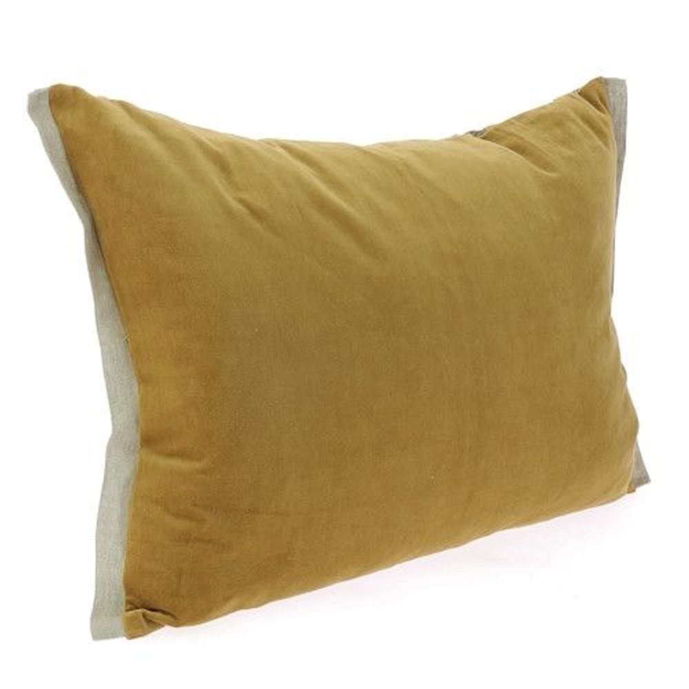 Coussins textile - PENSEE VELOURS Housse de coussin 50x75 cm PENSEES VELOURS TABAC - EN FIL D'INDIENNE...