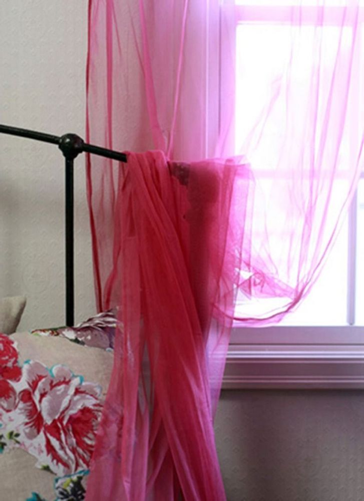 Rideaux et voilages - TULLE Voilage 120X300 CM TULLE FRAMBOISE - EN FIL D'INDIENNE...
