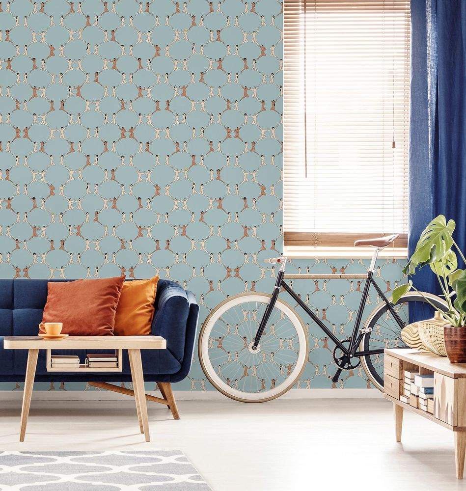Papiers peints - Rouleau de papier peint One Love Blue - ICH WALLPAPER