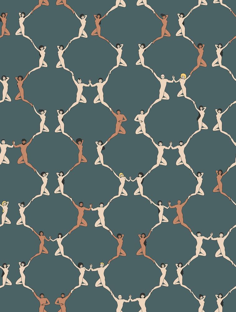 Papiers peints - One love bleu gris - ICH WALLPAPER