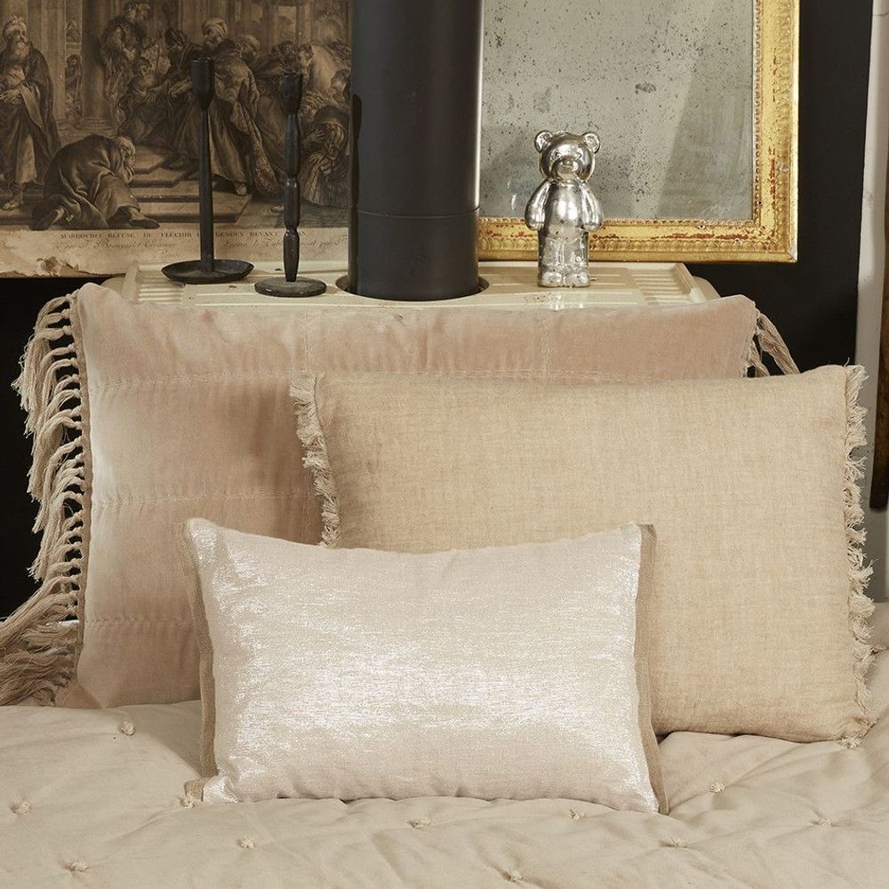 Coussins textile - PLATINE Housse de coussin 30X45 cm PLATINE ECRU - EN FIL D'INDIENNE...