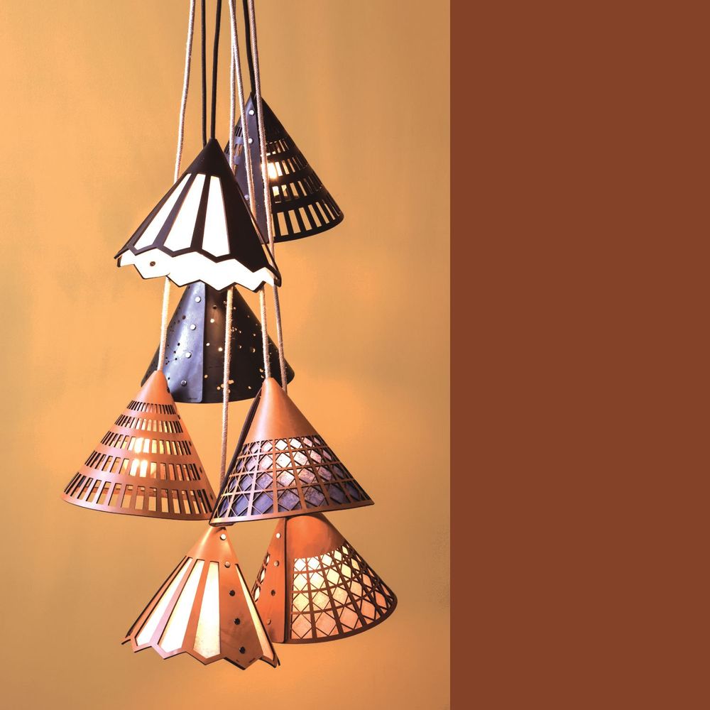 Objets design - BALADEUSE JONGA - CUIR - cable suspension/plafonnier - LULE STUDIO