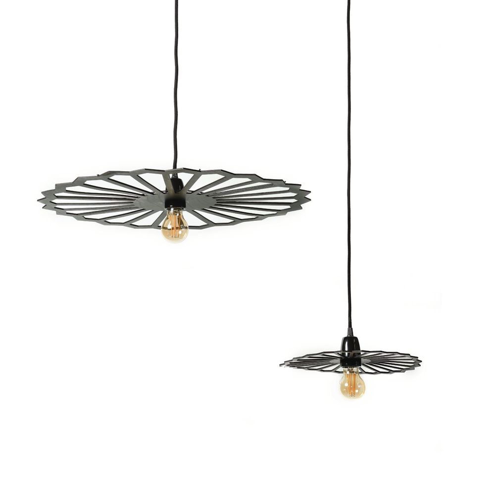 Objets design - SUSPENSION PAN - CUIR WHISKY ou NOIR - LULE STUDIO