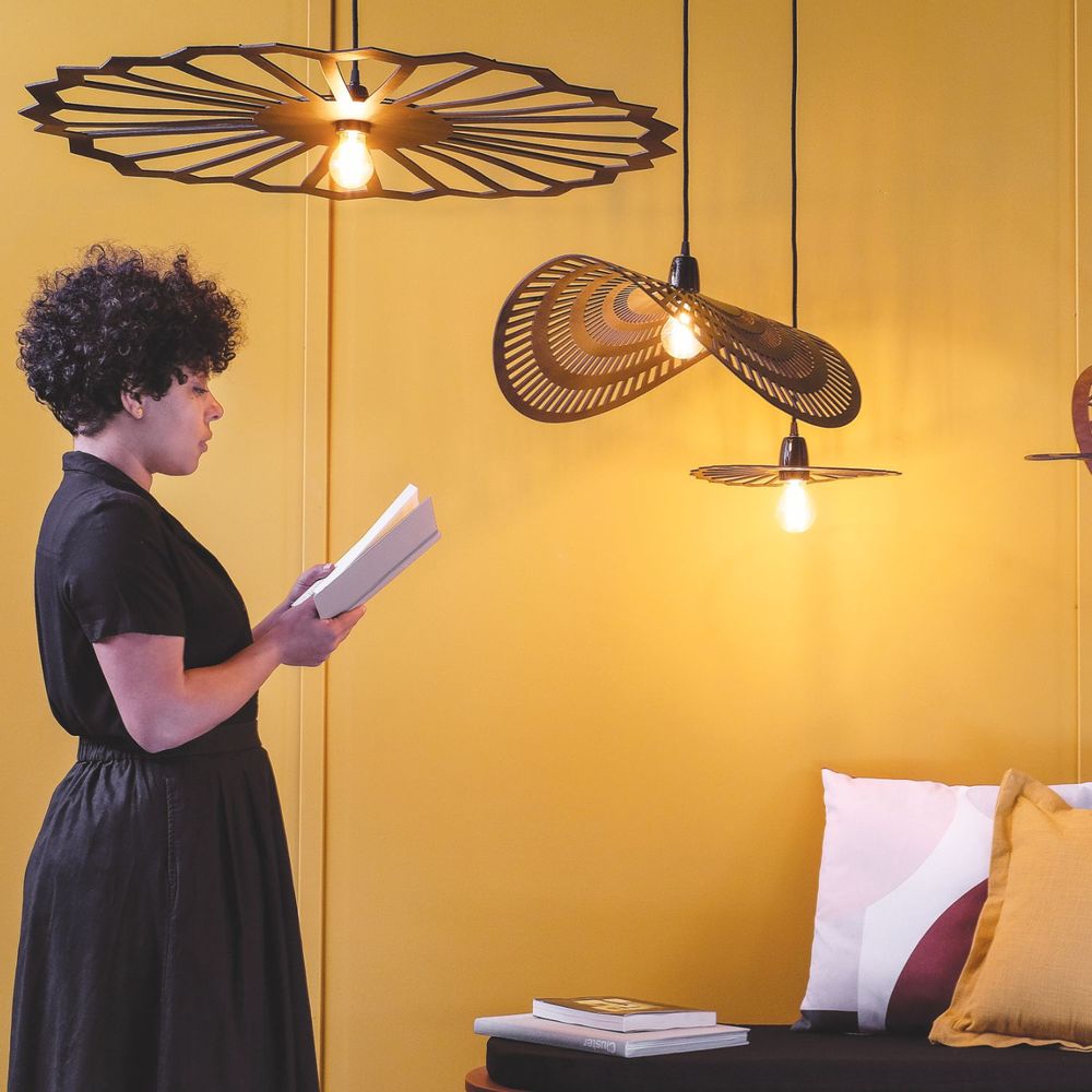 Objets design - SUSPENSION PAN - CUIR WHISKY ou NOIR - LULE STUDIO