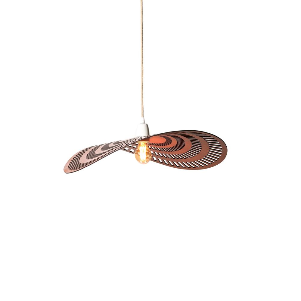 Objets design - SUSPENSION JONGA - CUIR WHISKY ou NOIR - LULE STUDIO