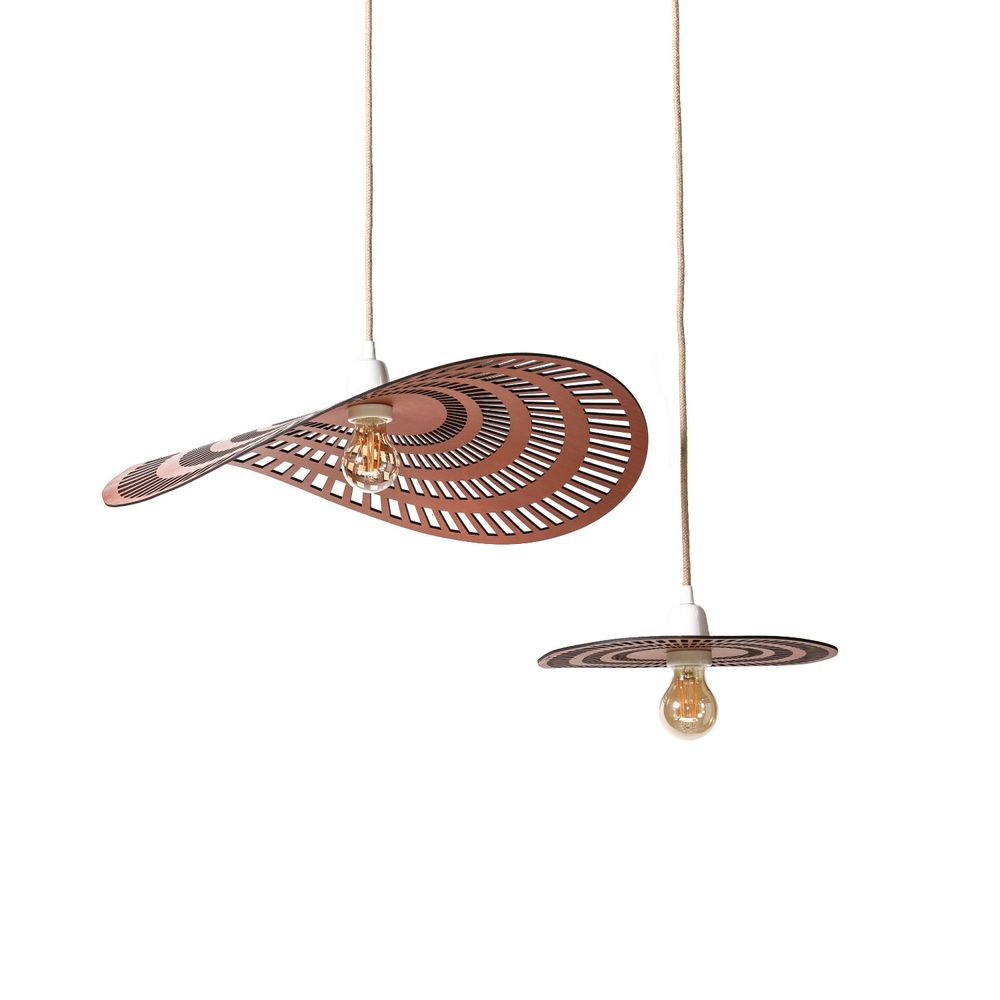 Objets design - SUSPENSION JONGA - CUIR WHISKY ou NOIR - LULE STUDIO