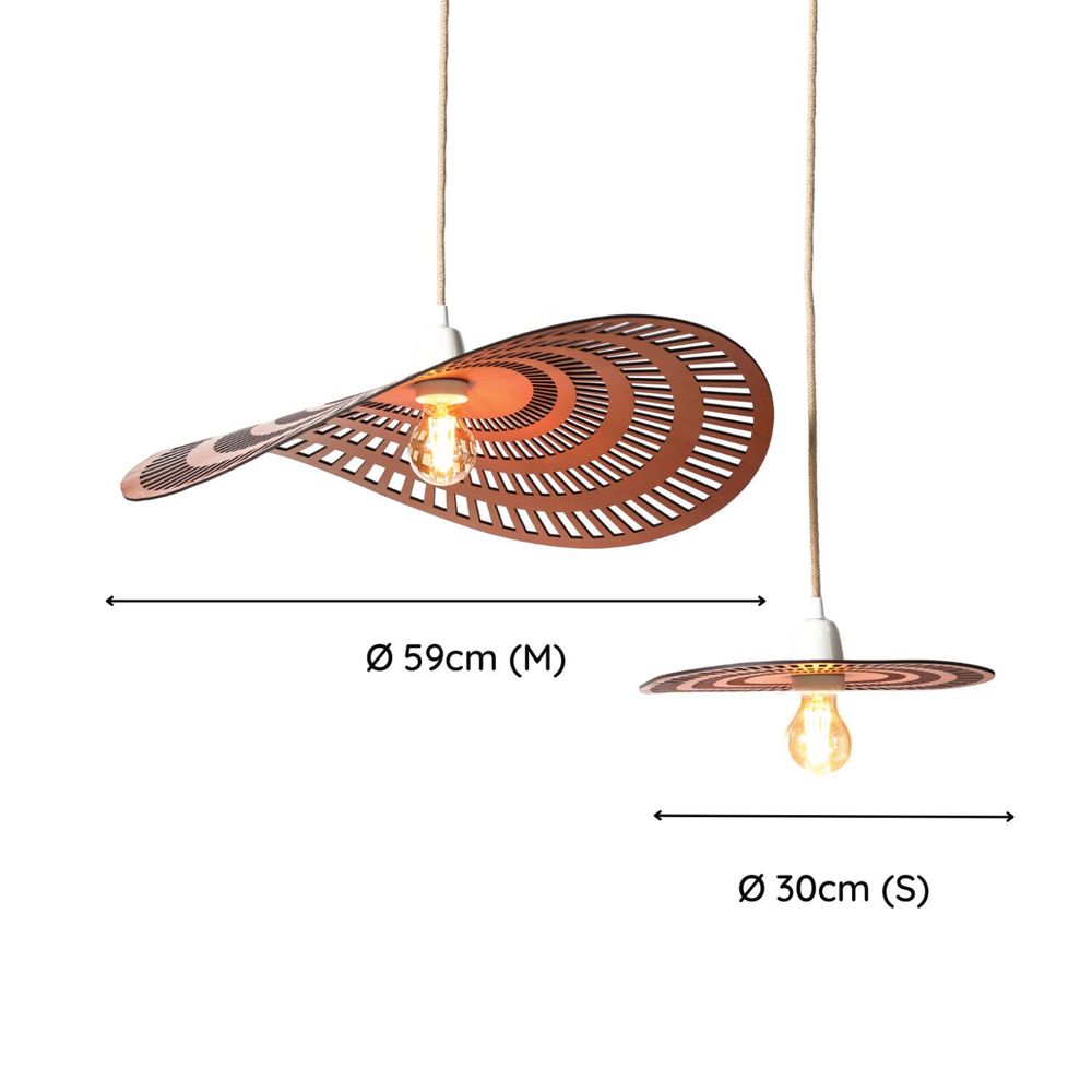 Objets design - SUSPENSION JONGA - CUIR WHISKY ou NOIR - LULE STUDIO