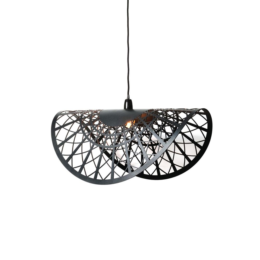 Design objects - ESSAM SUSPENSION - WHISKY OR BLACK LEATHER - large format - LULE STUDIO
