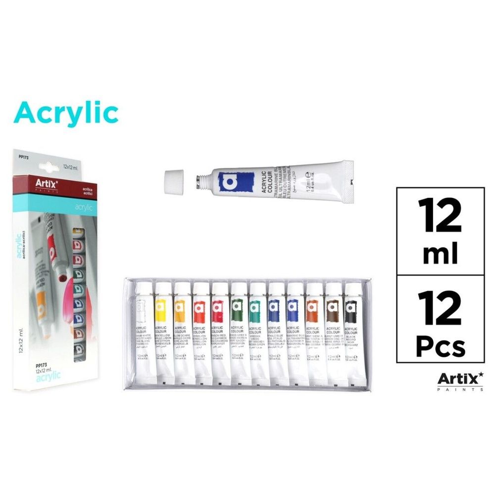 Children's arts and crafts - ACRYLIC PAINT SET 12 ml TUBES - MP