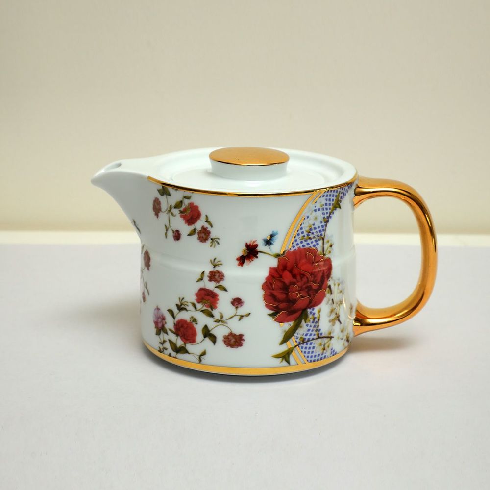 Tea and coffee accessories - Victorian Romance Printed Kettle BIG - SOKA DESIGN STUDIO TABLEWARE
